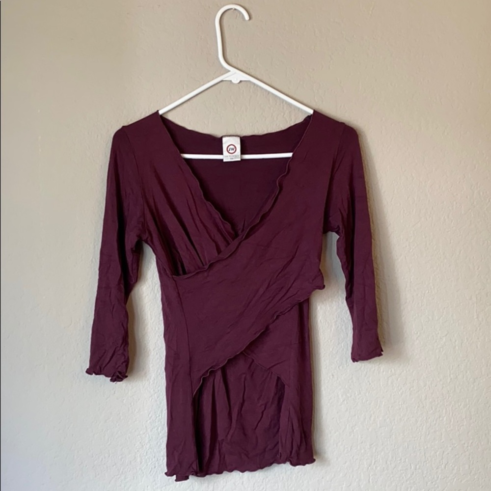 Japanese Weekend plum colored top.